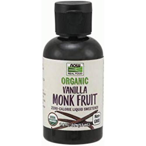 NOW Foods, Organic Liquid Monk Fruit, Vanilla, Zero-Calorie Sweetener, 1.8-Ounce