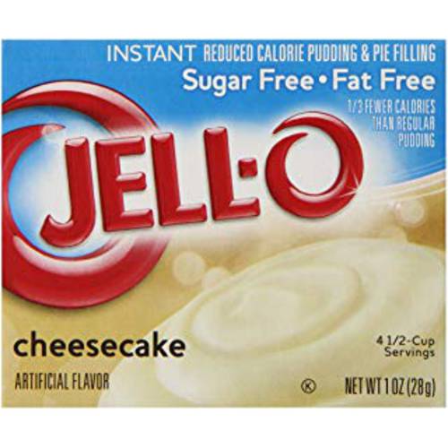 JELL-O Sugar-Free Instant Pudding and Pie Filling, Cheesecake, 1 Ounce