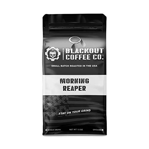 Blackout Coffee, Morning Reaper Medium Roast Coffee, Bold, Strong & Super Smooth Flavor, Fresh Roasted in the USA – 12 oz Bag (Whole Bean Coffee)