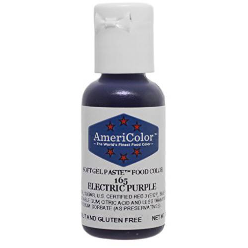 AmeriColor, Electric Purple, .75 Ounce Bottle, Soft Gel Paste Food Color