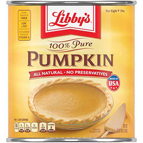 Libby’s Pumpkin Pie, Thanksgiving and Holiday Desserts, Pumpkin Pie Filling, 100% Pure Pumpkin, 6 lb 10 oz Can Bulk