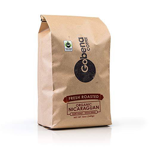 5lb Fair Trade Organic Certified Nicaraguan Whole Bean Dark Roast Coffee, 100% Arabica Specialty Coffee, 80 ounces, 5 pounds, Bulk Coffee