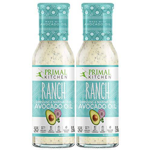 Primal Kitchen Ranch Salad Dressing & Marinade made with Avocado Oil, Whole30 Approved, Paleo Friendly, and Keto Certified, 8 Fluid Ounces, Pack of 2