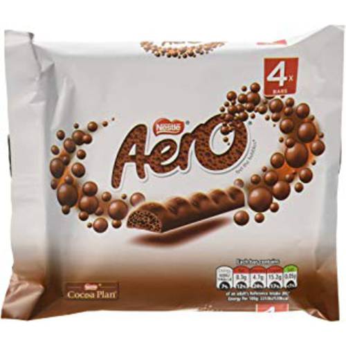 Original Aero Milk Chocolate Bubbly Bar 4 Pack Imported From The UK England