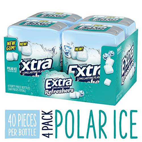 Extra Refreshers, Polar Ice Chewing Gum, 40 Count,Pack of 4
