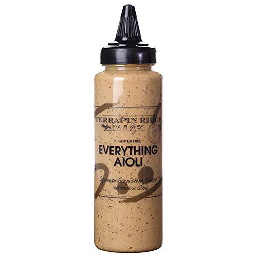 Terrapin Ridge Farms Gourmet Everything Aioli Garnishing Squeeze for Sandwiches, Burgers, and Wraps, Dipping Sauce for French Fries and Vegies - One 8 Ounce Squeeze Bottle