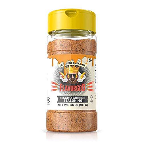 Nacho Cheese Seasoning Mix by Flavor God - Premium All Natural & Healthy Spice Blend for Nachos, Dips, Chicken Nuggets & Vegetables - Kosher, Low Sodium, Gluten-Free & Keto Friendly