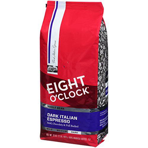 Eight O’Clock Whole Bean Coffee, Dark Italian Espresso, 32 Ounce