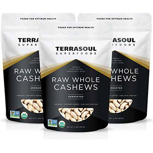 Terrasoul Superfoods Organic Raw Whole Cashews, 6 Pounds