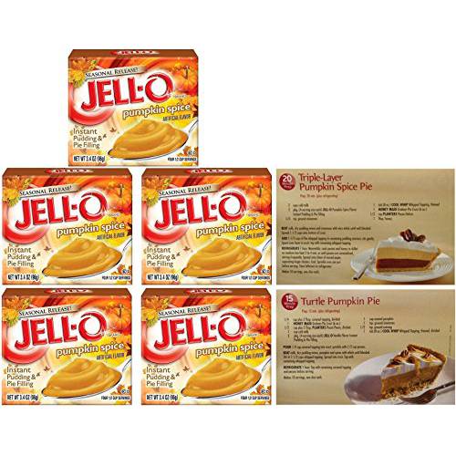 Kraft Jell-O Instant Pudding & Pie Filling, Pumpkin Spice, 3.4 Oz. (Pack of 5)
