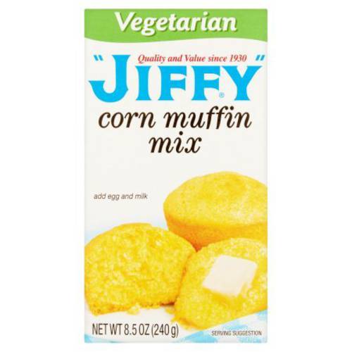 Jiffy Vegetarian Corn Muffin Mix, 8.5 oz (Pack of 6)