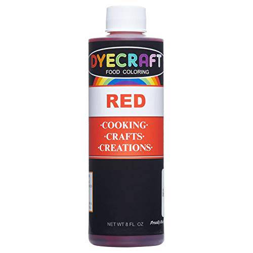 DyeCraft® Red Food Coloring (LARGE Bottle) Odorless, Tasteless, Edible - Perfect for Baking, Cooking, Arts & Crafts, Decorations and More