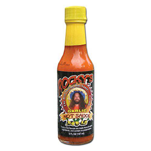Rocky’s Garlic Hot Sauce – Gourmet Red Chili Garlic Sauce with Perfectly Balanced Heat – Great Hot Sauce Gift and Wing Sauce - 5 oz