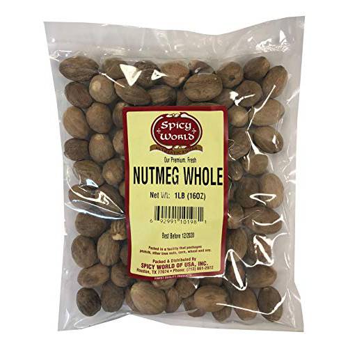 Spicy World Whole Nutmeg 1 Pound (16oz) - 80+ Pieces