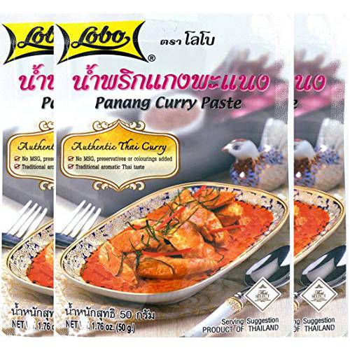 Lobo Panang Curry Paste - No MSG, No Preservatives, No Artificial Colors (Pack of 3)