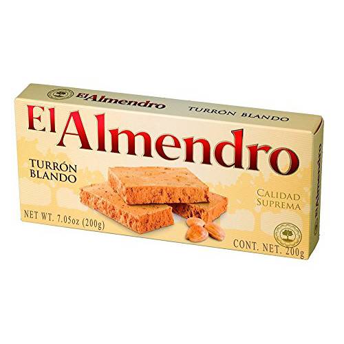 El Almendro Turron Blondo Traditional Soft Spanish Torrone With Roasted Almonds and Honey 200g