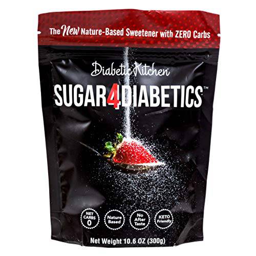 Diabetic Kitchen Sweet Zeroes Sugar4Diabetics - Zero Calorie, Zero Carb Sugar Substitute - Natural Allulose and Monk Fruit Sweetener Granulated Sugar Alternative