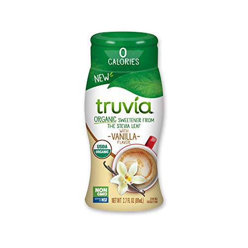 Truvia Organic Zero-Calorie Liquid Stevia Sweetener, 2.7 fluid ounce bottle, Vanilla flavor