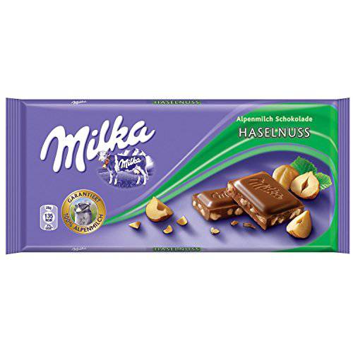 Milka Milk Chocolate Hazelnut, 3.52-ounce Bars (Pack of 10)