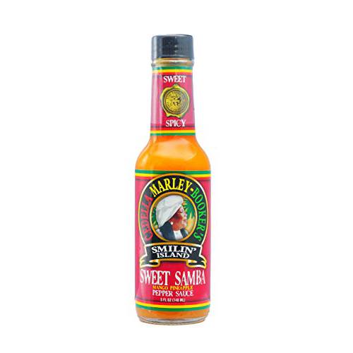 Sweet Samba Mango Pineapple Hot Sauce by Cedella Marley Booker’s Smilin Island Foods - Sweet & Mild 1 Bottle 5-Ounces