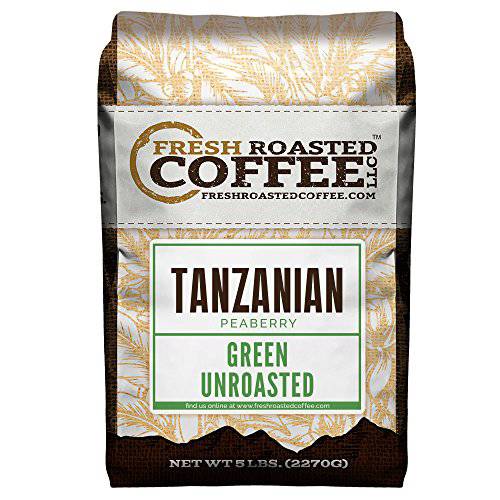 Fresh Roasted Coffee, Unroasted Tanzanian Peaberry, Kosher, 5 Pound