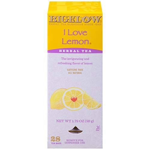 Bigelow I Love Lemon Herbal Tea Bags 28-Count Box (Pack of 1) Lemon-flavored Herbal Tea Bags with Vitamin C All Natural