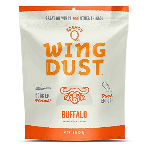 Kosmos Q BBQ Buffalo Wing Dust - 5 Oz Bag for Wings, Popcorn & More - Dry BBQ Wings Rub with Signature Buffalo Heat & Smoky BBQ Spices (BBQ Buffalo)