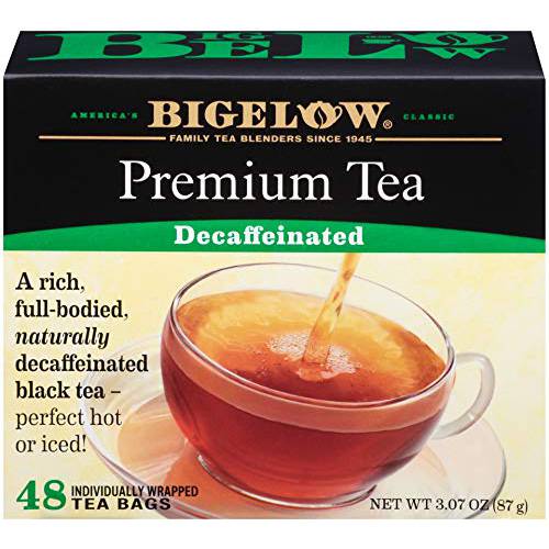 Bigelow 48 Count Premium Decaffeinated Blend Black Tea (Case of 6), Total 288 Tea Bags, Contains Individually Wrapped Tea Bags, Decaf Tea