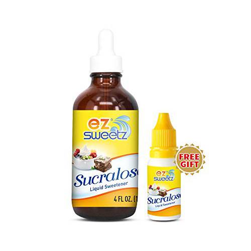 Concentrated Liquid Sucralose Sweetener, 4OZ/120mL (2900 Servings) | One Free Travel Size Bottle 0.5OZ/15mL (360 Servings)