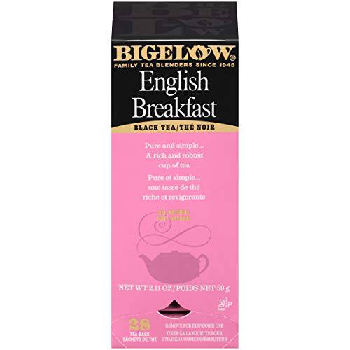 Bigelow English Breakfast Tea 28-Count Box (Pack of 1) Full-Caffeine Premium Black Tea Bold Antioxidant-Rich Full-Caffeine Black Tea in Foil-Wrapped Bags