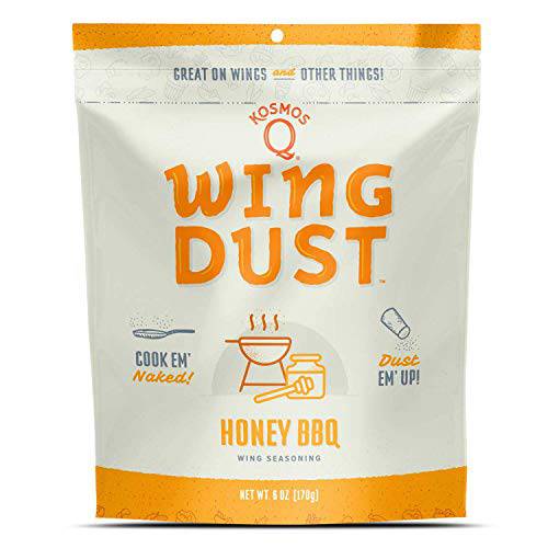 Kosmos Q Honey BBQ Wing Dust - 6 Oz Bag for Wings, Popcorn & More - Dry BBQ Rub with Savory & Smoky Traditional Honey BBQ Flavor (Honey BBQ)