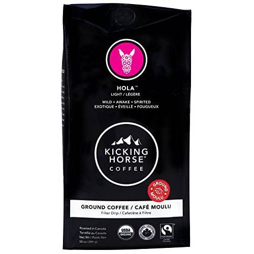 Kicking Horse Coffee, Hola, Light Roast, Ground, 10 oz (Pack of 1)