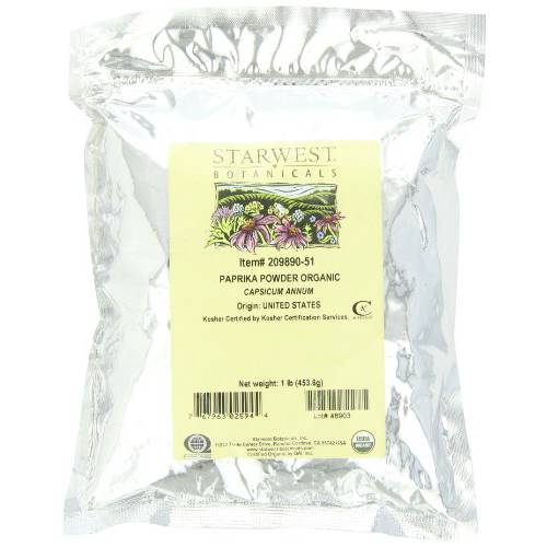 Starwest Botanicals Organic American Paprika Powder, 1 Pound Bulk Spice Bag (767963025944)
