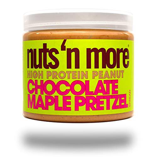 Nuts ‘N More Chocolate Chip Cookie Dough Peanut Butter Spread, Added Protein All Natural Snack, Low Carb, Low Sugar, Gluten Free, Non-GMO, High Protein Flavored Nut Butter (15 oz Jar)