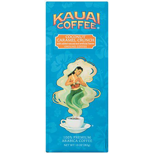 Kauai Hawaiian Ground Coffee, Vanilla Macadamia Nut Flavor (10 oz Bag) - 10% Hawaiian Coffee from Hawaii’s Largest Coffee Grower - Bold, Rich Blend