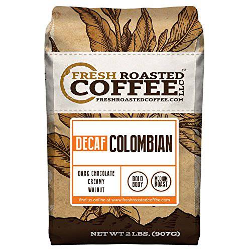 Fresh Roasted Coffee, Decaf Colombian, 5 lb (80 oz), Medium Roast, Kosher, Whole Bean