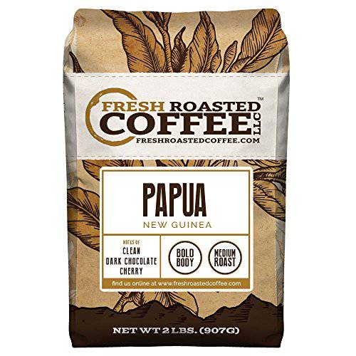 Fresh Roasted Coffee, Papua New Guinea, 5 lb (80 oz), Medium Roast, Kosher, Whole Bean
