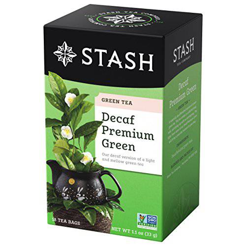 Stash Tea Decaf Premium Green Tea, Box of 100 Tea Bags (Packaging May Vary)