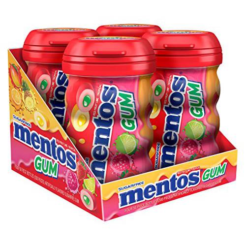 Mentos Pure Fresh Sugar-Free Chewing Gum with Xylitol, Cinnamon, Bulk, 50 Piece Bottle (Pack of 4)