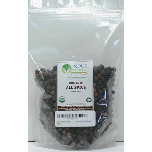 Indus Organics Allspice Berries, 12 Oz Jar, Premium Grade, High Purity, Freshly Packed