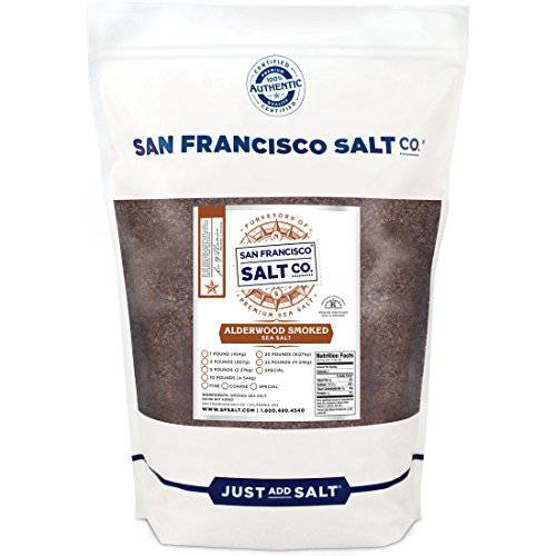 Alderwood Smoked Sea Salt - 2 lb. Bag Fine Grain by San Francisco Salt Company