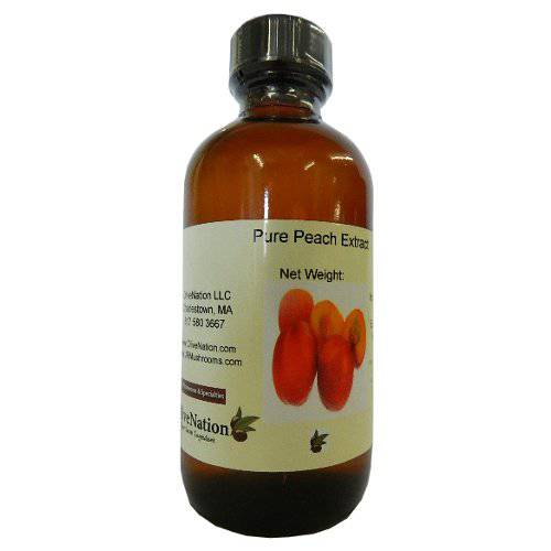 OliveNation Pure Peach Extract, Sugar Free Peach Flavoring, Natural Flavors, Non-GMO, Gluten Free, Kosher, Vegan - 8 ounces