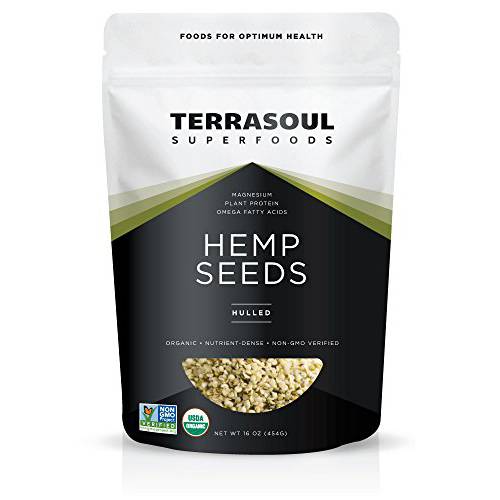 Terrasoul Superfoods Organic Hemp Seeds, 2 Lbs (2 Pack) - Hulled | Fresh | Protein Rich | Omega Fats