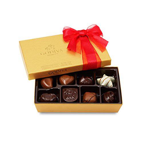 Godiva Chocolatier Gold Ballotin Assorted Gourmet Chocolates 19 Piece Gift Box, Great for Gifting