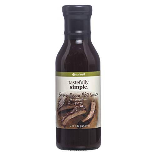 Tastefully Simple Smoky Bacon BBQ Sauce - Great on the grill for Burgers, Chops, Steaks, Ribs, Kabobs and Pulled Pork - 12 Fl oz
