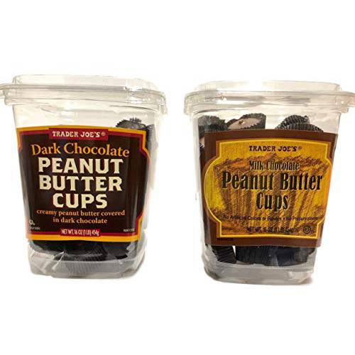 Trader Joe’s Dark Chocolate and Milk Chocolate Peanut Butter Cups, Two Tub Bundle