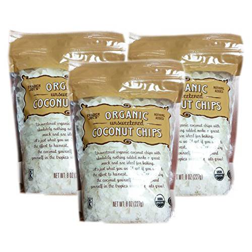 Trader Joe’s Organic Unsweetened Coconut Chips (Pack of 3)