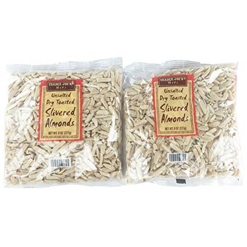 Trader Joe’s Unsalted, Dry Toasted Slivered Almonds (Pack of 2)