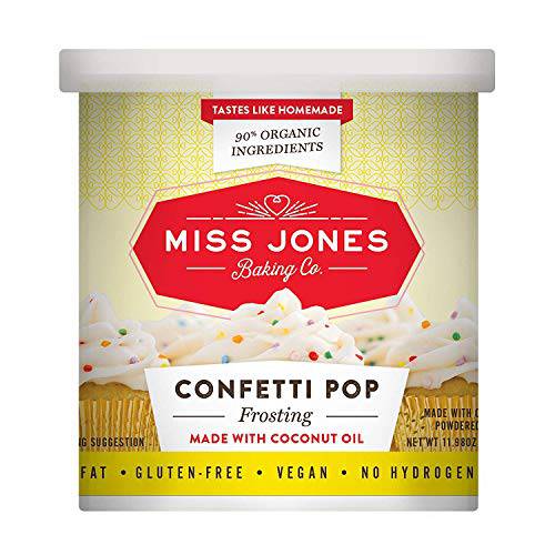 Miss Jones Baking 90% Organic Birthday Buttercream Frosting, Perfect for Icing and Decorating, Vegan-Friendly: Confetti Pop (Pack of 6)
