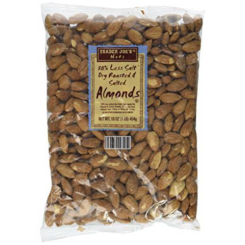 Trader Joe’s 50% Less Salt Dry Roasted and Salted Almonds, 1 lb